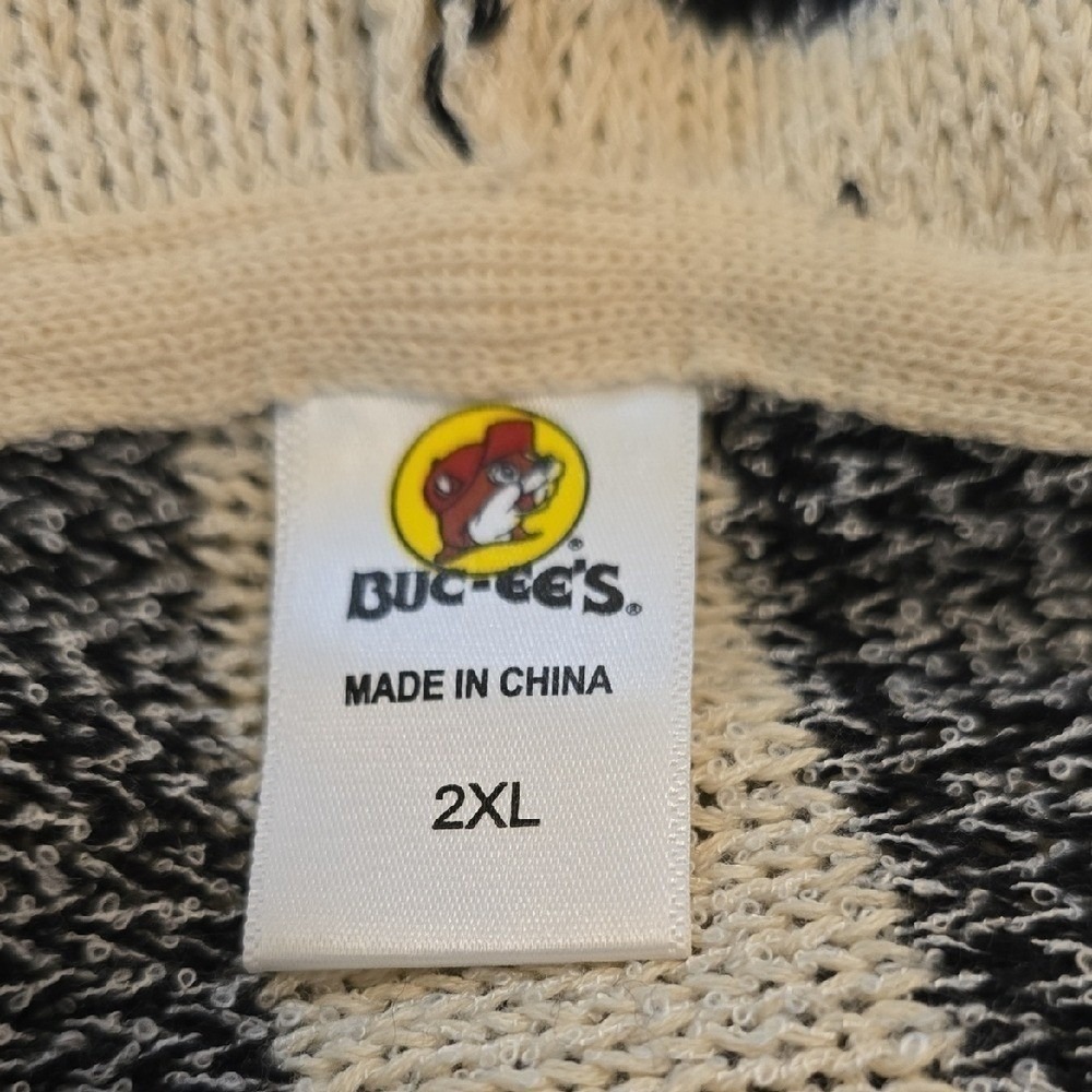 Buc-ee's Striped Knit Hoodie Poncho - Oversized Coastal Cowboy Pullover 2XL - Picture 4 of 5